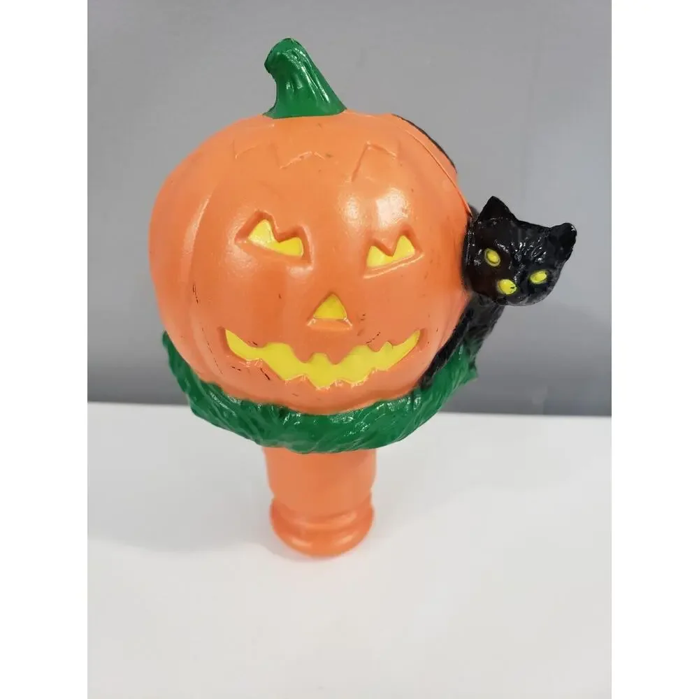 VTG‎ HALLOWEEN JACK O’ LANTERN AND BLACK CAT BLOW MOLD CANDY TOPPER 4